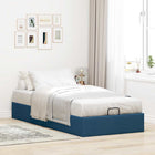Bed frame without mattress 90x200 cm fabric blue