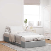 Bed Frame Without Mattress Fabric 100 x 200 cm Light Grey