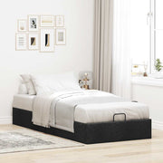 Bed frame without mattress 100x200 cm black fabric
