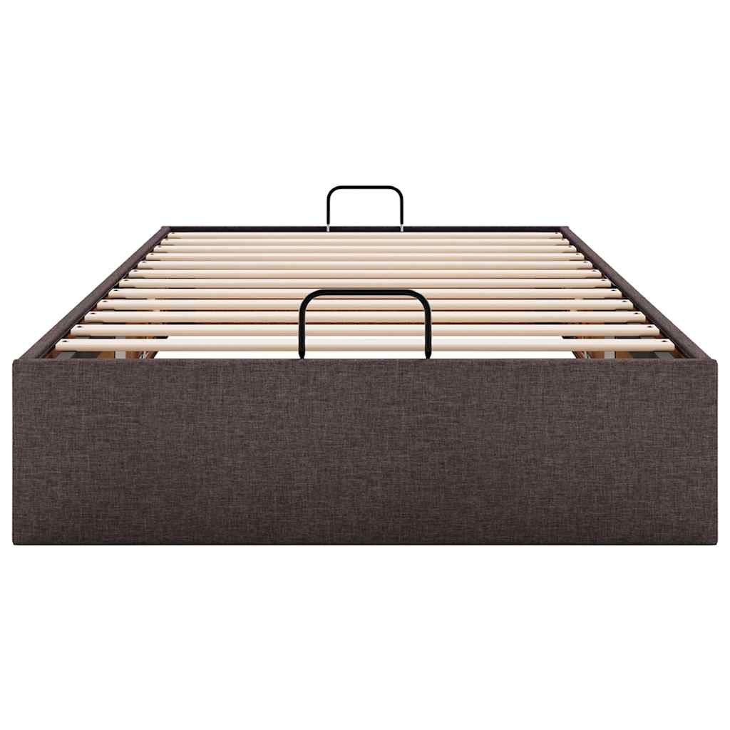 Bedframe zonder matras 100x200 cm stof donkerbruin