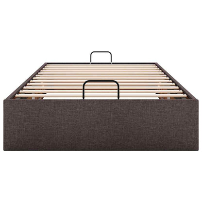 Bedframe zonder matras 100x200 cm stof donkerbruin