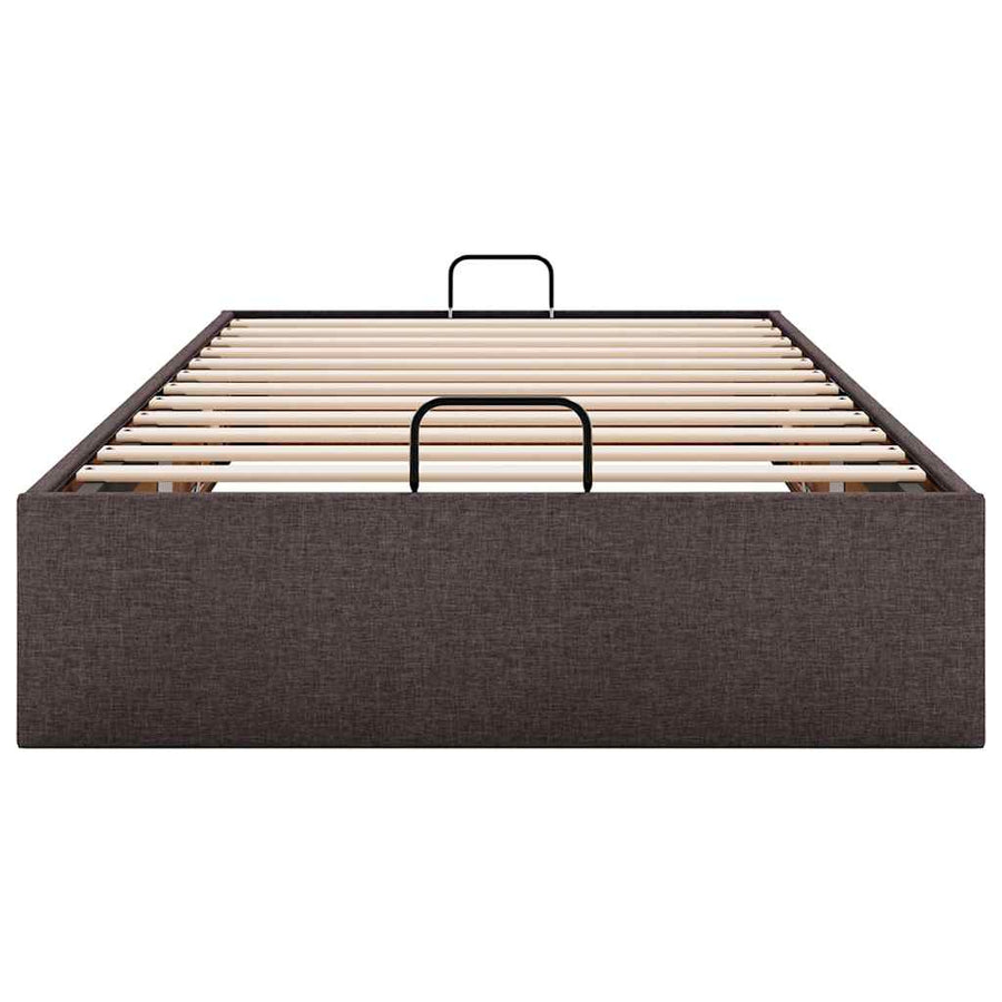 Bedframe zonder matras 100x200 cm stof donkerbruin