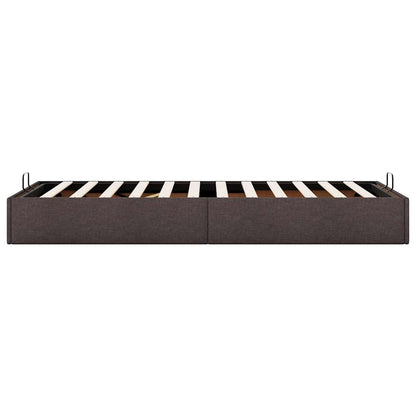 Bedframe zonder matras 100x200 cm stof donkerbruin