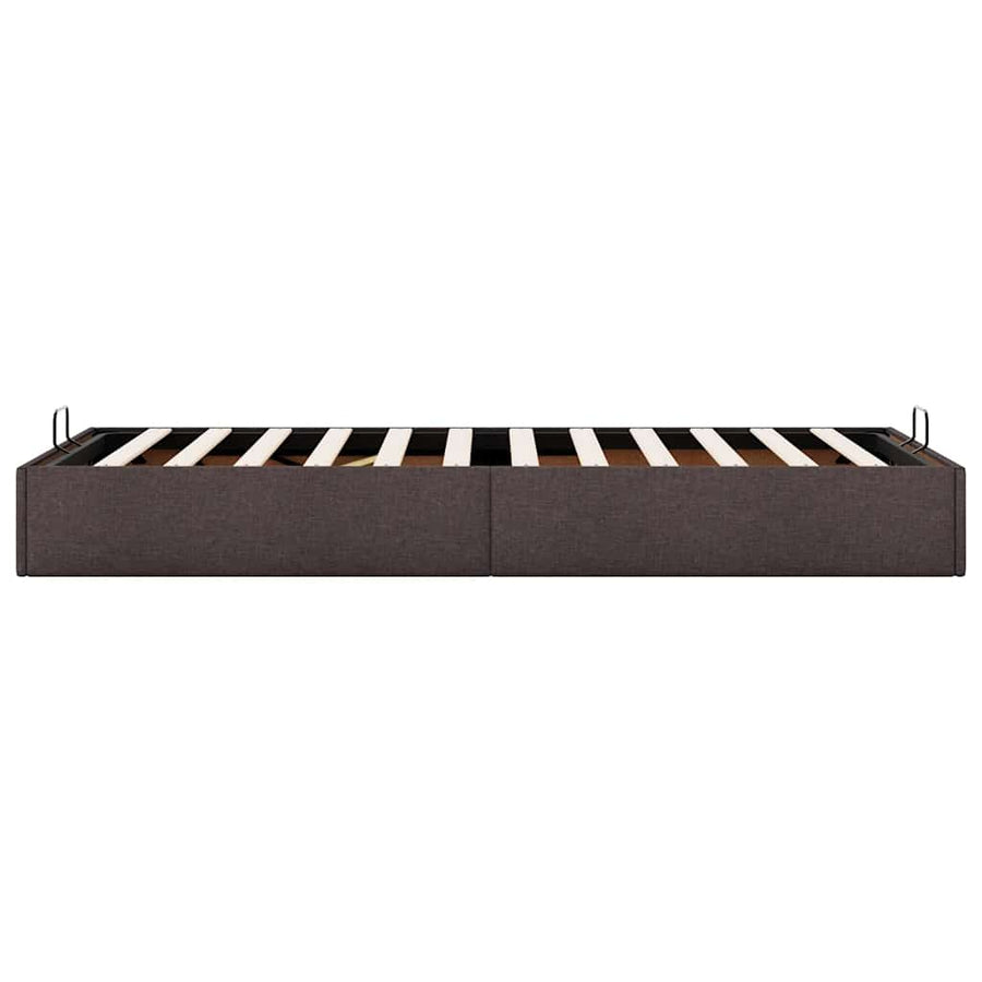 Bedframe zonder matras 100x200 cm stof donkerbruin