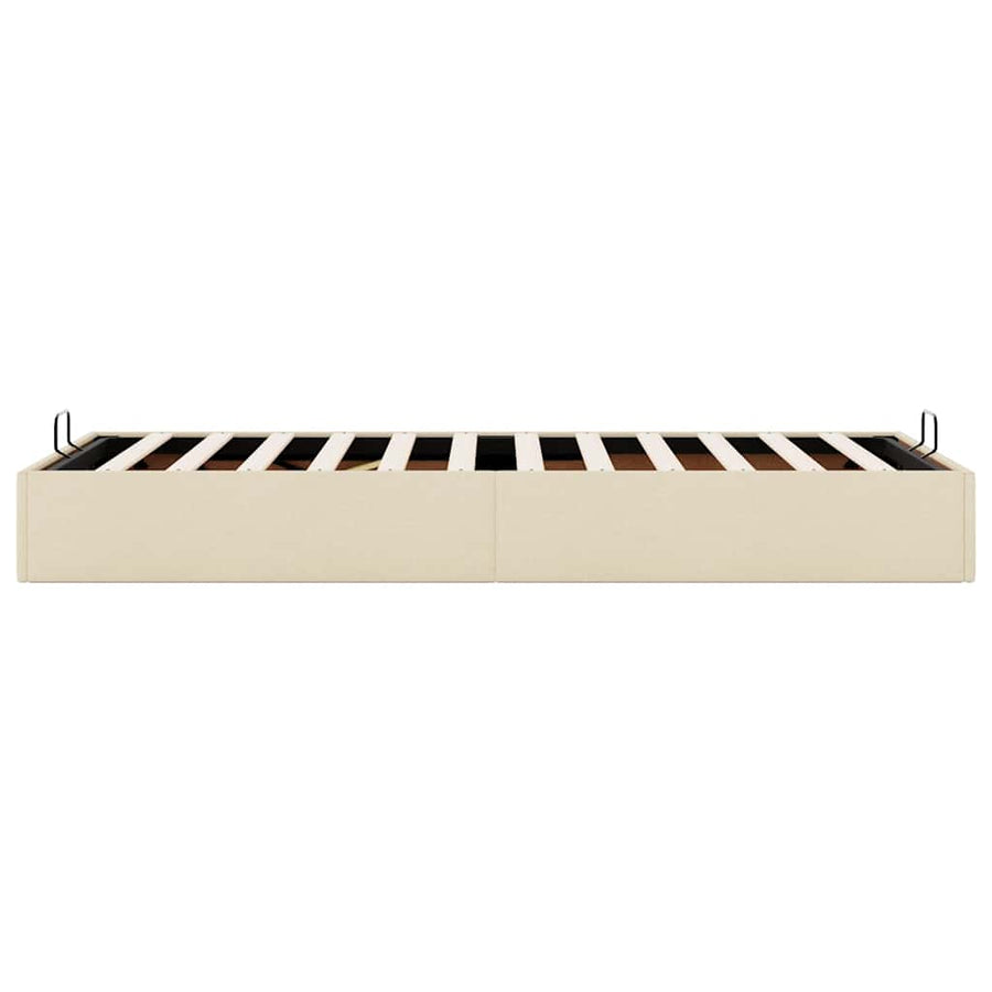 Bedframe zonder matras 100x200 cm stof crèmekleurig