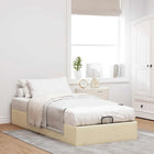 Bed frame without mattress 100x200 cm fabric cream