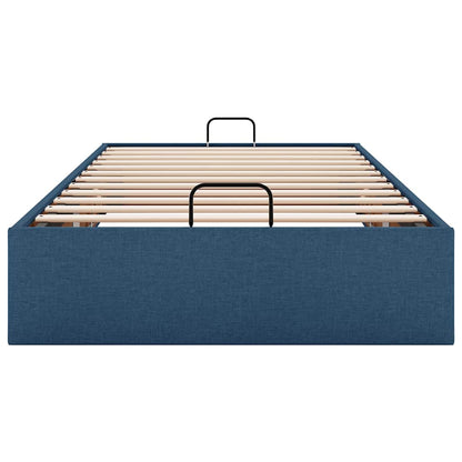 Bedframe zonder matras 100x200 cm stof blauw