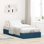 Bed frame without mattress 100x200 cm fabric blue