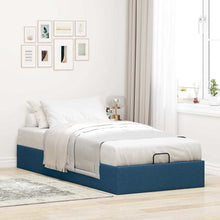 Bedframe zonder matras 100x200 cm stof blauw