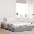 Bed frame without mattress 120x190 cm light grey fabric