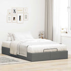 Bed frame without mattress 120x190 cm fabric dark grey
