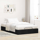 Bed frame without mattress 120x190 cm black fabric