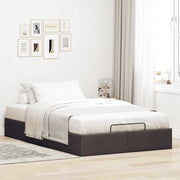 Bed frame without mattress 120x190 cm fabric dark brown
