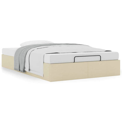 Bedframe zonder matras 120x190 cm stof crèmekleurig