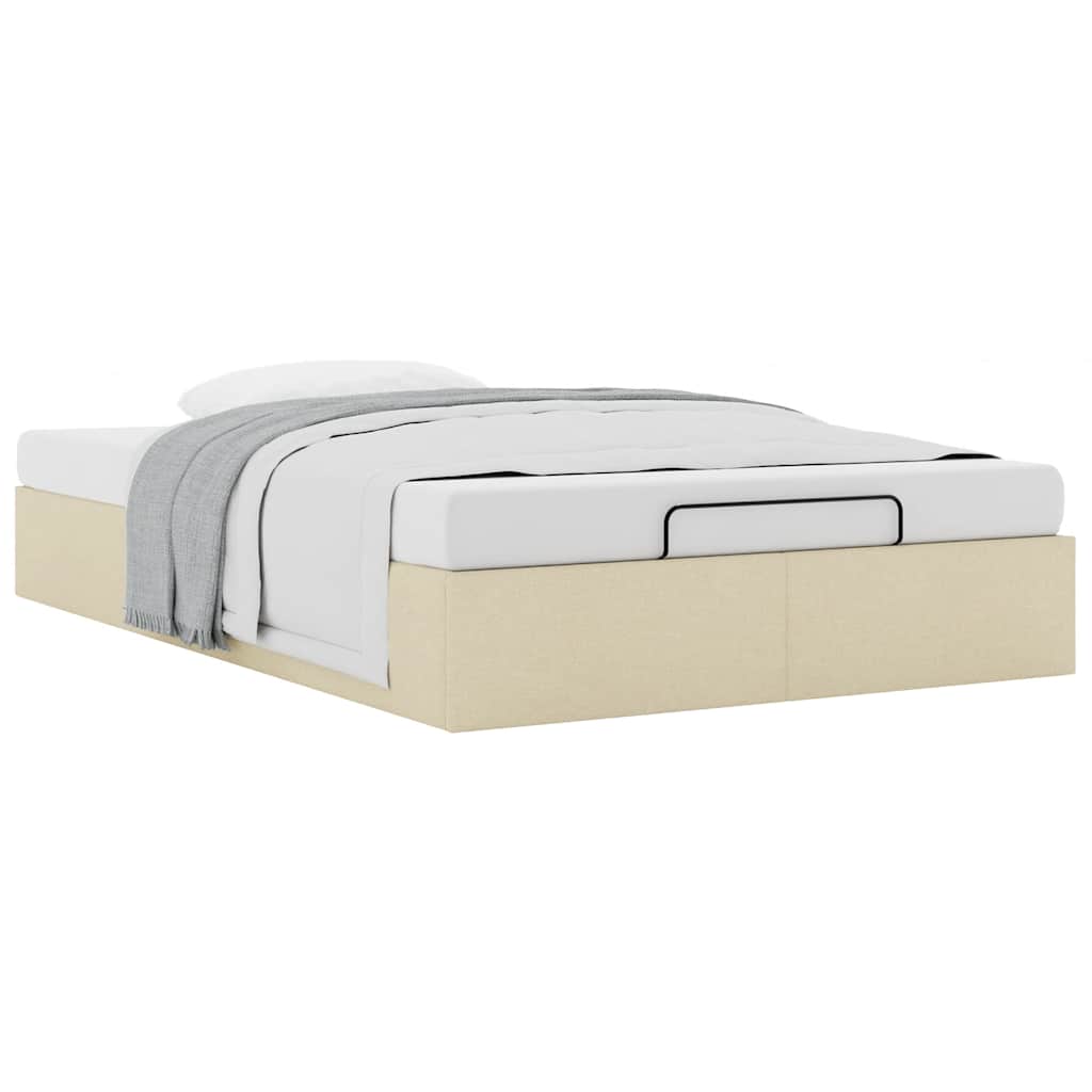 Bedframe zonder matras 120x190 cm stof crèmekleurig