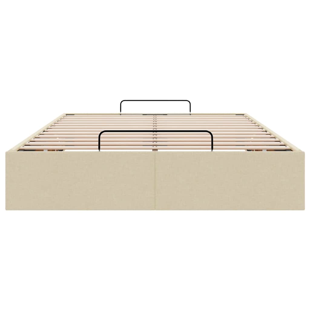 Bedframe zonder matras 120x190 cm stof crèmekleurig