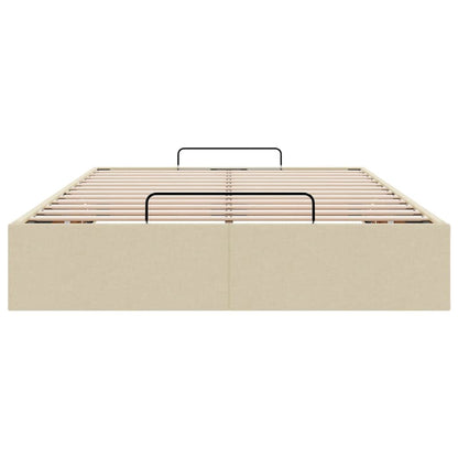 Bedframe zonder matras 120x190 cm stof crèmekleurig