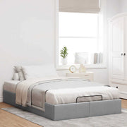 Bedframe 120x200 cm stof lichtgrijs met opbergruimte