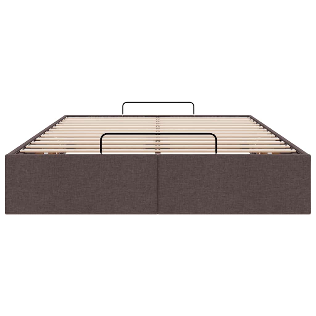Bedframe zonder matras 120x200 cm stof donkerbruin
