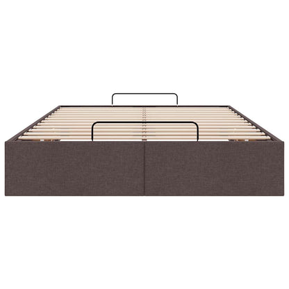 Bedframe zonder matras 120x200 cm stof donkerbruin