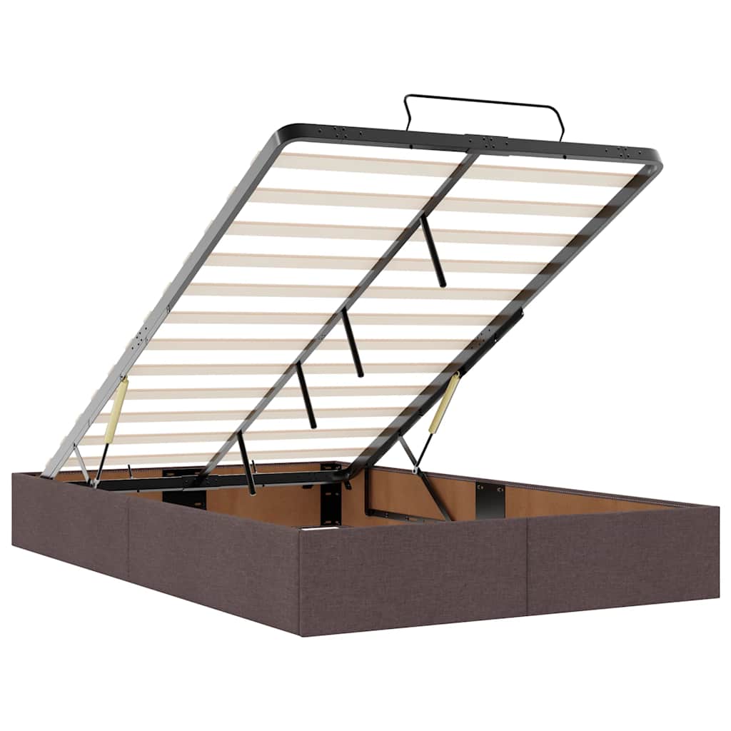 Bedframe zonder matras 120x200 cm stof donkerbruin