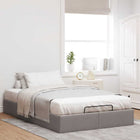 Bed frame without mattress 120x200 cm fabric taupe