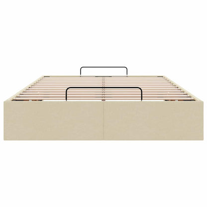 Bedframe zonder matras 120x200 cm stof crèmekleurig