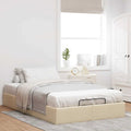 Bedframe zonder matras 120x200 cm stof crèmekleurig
