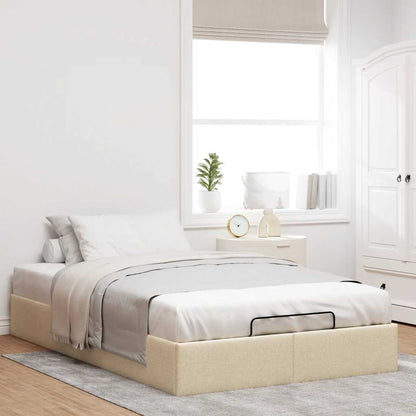 Bedframe zonder matras 120x200 cm stof crèmekleurig