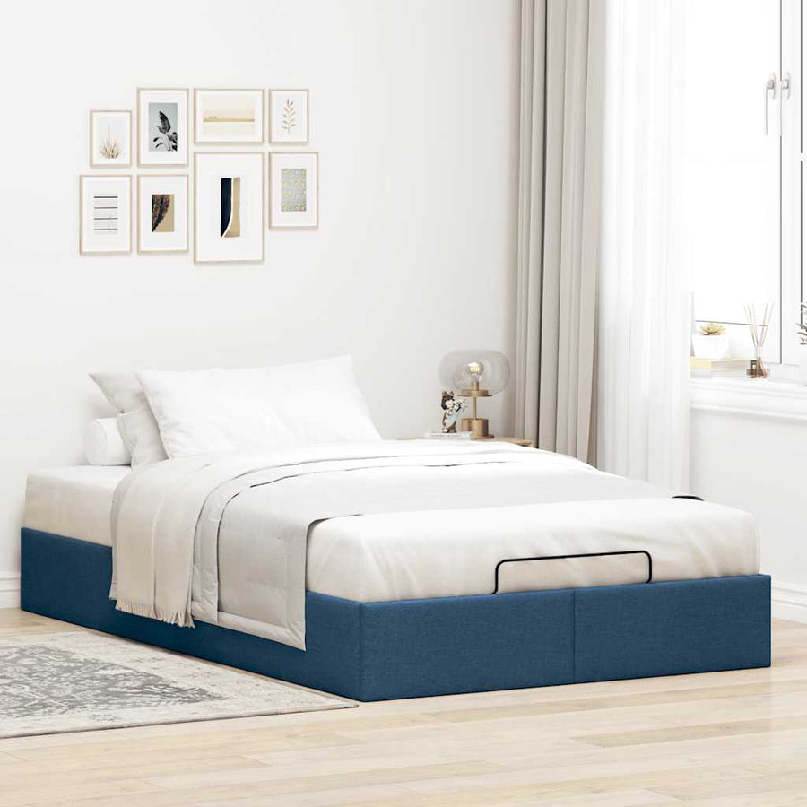 Bedframe zonder matras 120x200 cm stof blauw