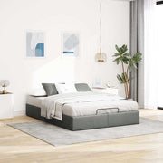 Bedframe 140x190 cm donkergrijs stof met opbergruimte