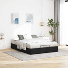Bed frame without mattress 140x190 cm black fabric
