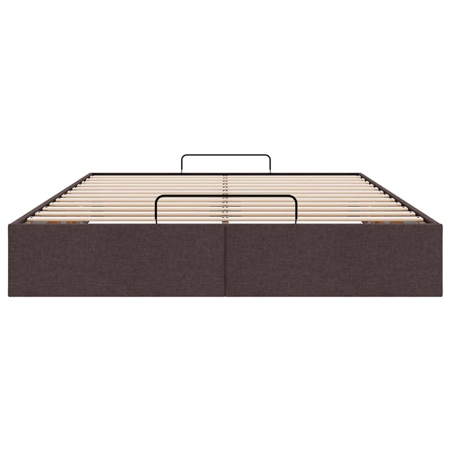 Bedframe zonder matras 140x190 cm stof donkerbruin