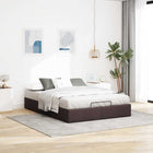 Bed frame without mattress 140x190 cm fabric dark brown