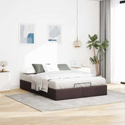Bedframe 140x190 cm stof donkerbruin