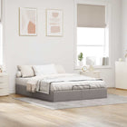 Bed frame without mattress 140x190 cm fabric taupe