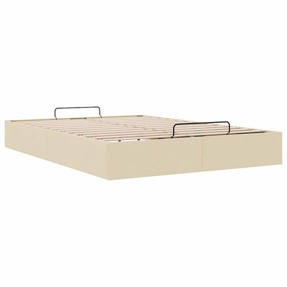 Bedframe zonder matras 140x190 cm stof crèmekleurig