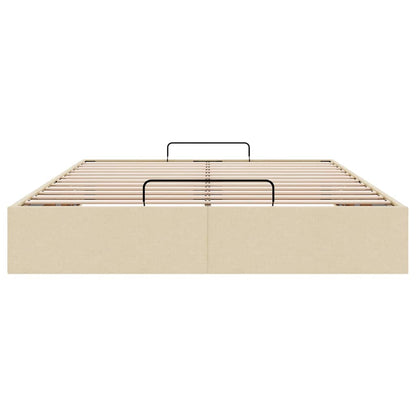 Bedframe zonder matras 140x190 cm stof crèmekleurig