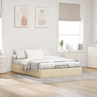 Bed frame without mattress 140x190 cm fabric cream