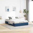 Fabric bed frame without mattress 140x190 cm blue