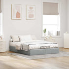 Fabric bed frame without mattress 140x200 cm light grey
