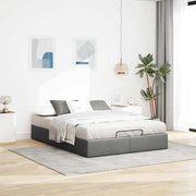 Bed frame without mattress 140x200 cm dark grey fabric