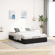 Bed frame without mattress 140x200 cm black fabric