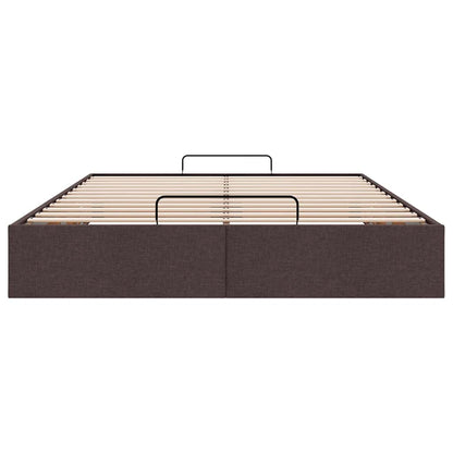 Bedframe zonder matras 140x200 cm stof donkerbruin