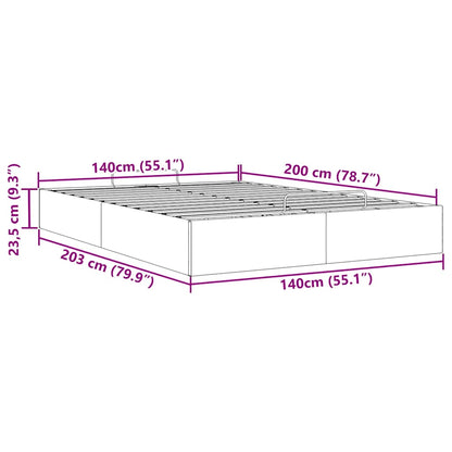 Bedframe zonder matras 140x200 cm stof crèmekleurig