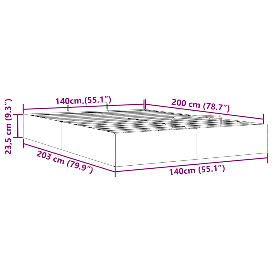Bedframe zonder matras 140x200 cm stof crèmekleurig