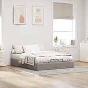 Bed frame without mattress 140x200 cm cream fabric