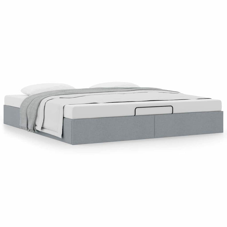 Bedframe zonder matras 160x200 cm stof lichtgrijs