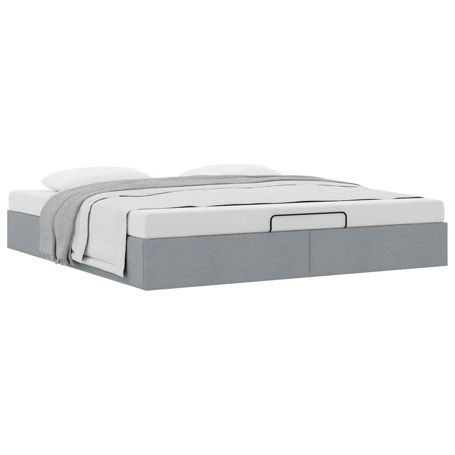 Bedframe zonder matras 160x200 cm stof lichtgrijs