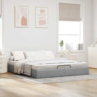 Bed frame without mattress 160x200 cm fabric light grey